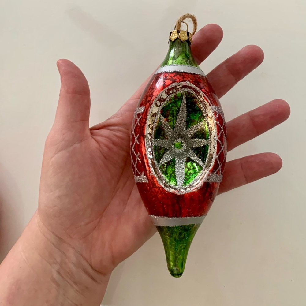 Set of 10 Vintage Blown Glass Christmas Ornaments - Picture 11 of 12